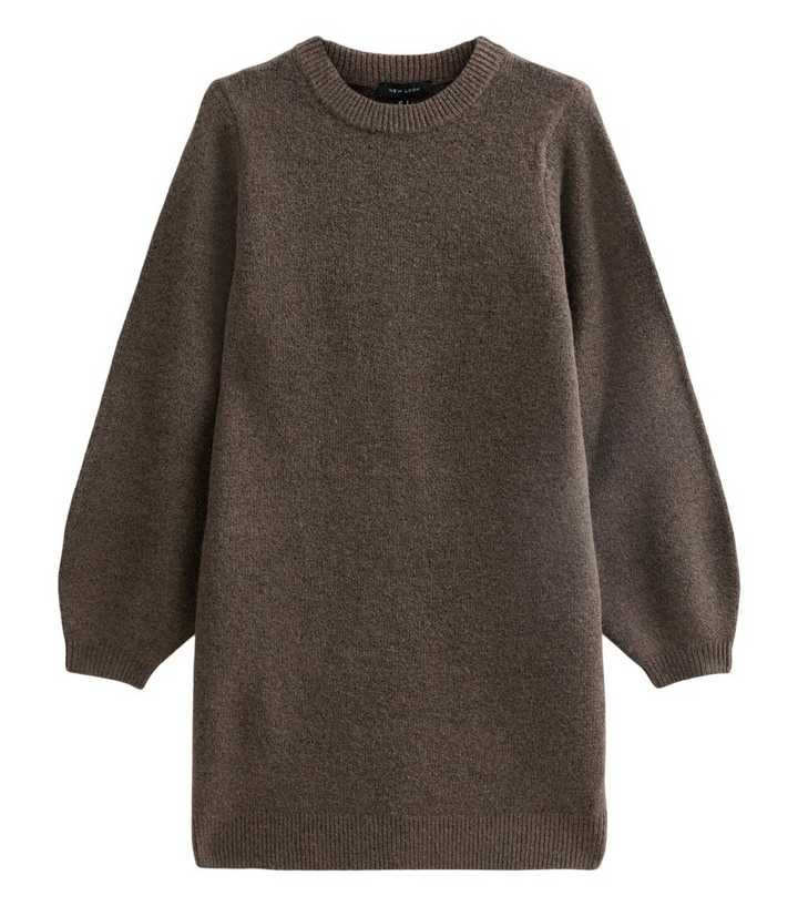 Mink Knit Balloon Sleeve Mini Dress