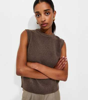 Dark Mink Midweight Knit Meet The Jean Tabard Vest