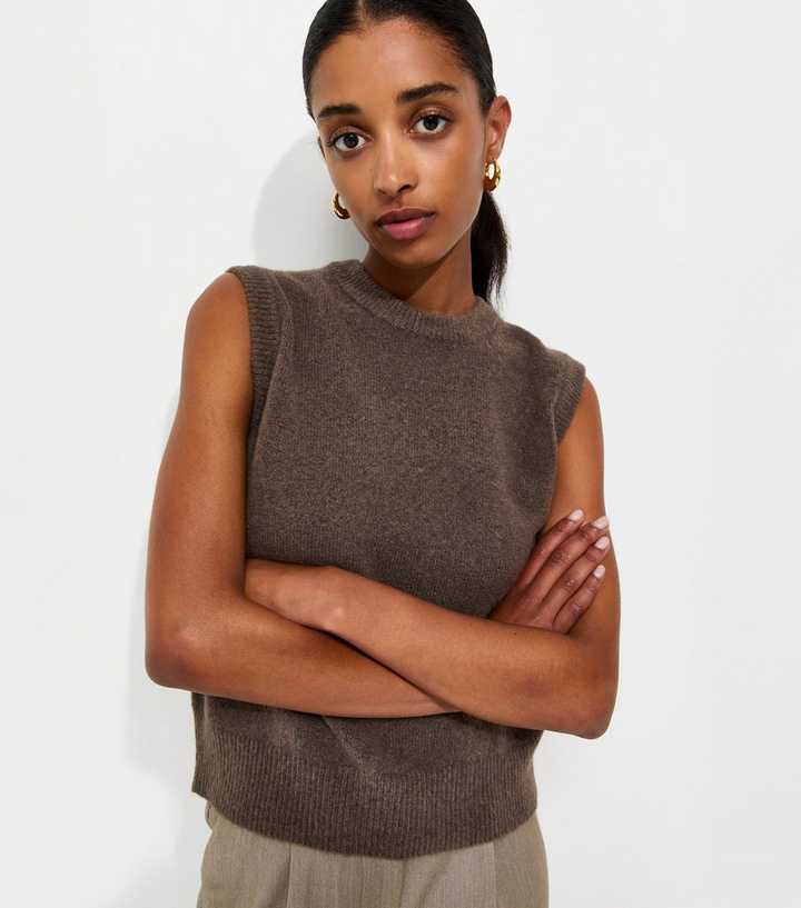 Dark Mink Midweight Knit Meet The Jean Tabard Vest
