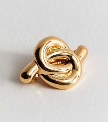 Gold Tone Knot Hair Slide Clip