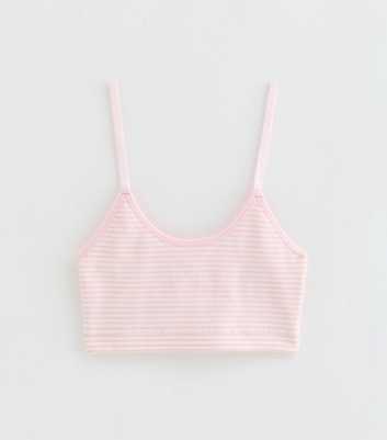 Girls Pink Striped Seamless Bralette