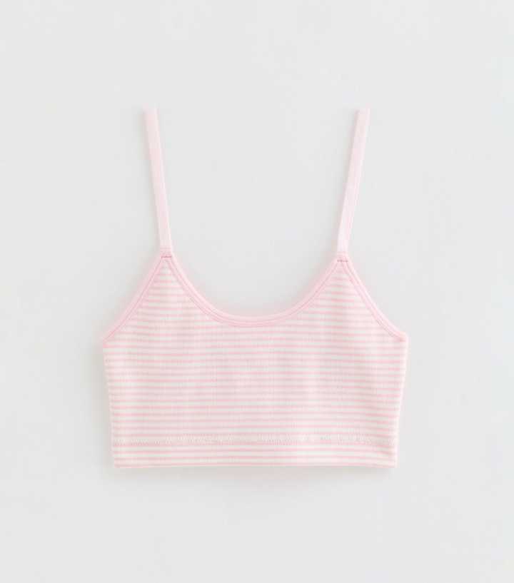 Girls Pink Striped Seamless Bralette