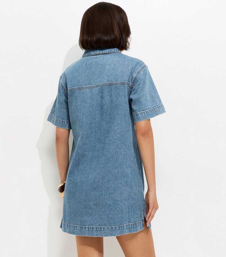 denim tunic dress new look New Look Denim Tunic Dress - Blue