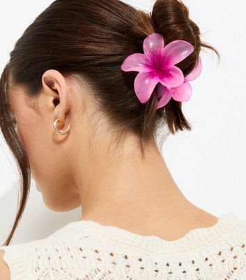 Bright Pink Tropical Flower Hair Clip