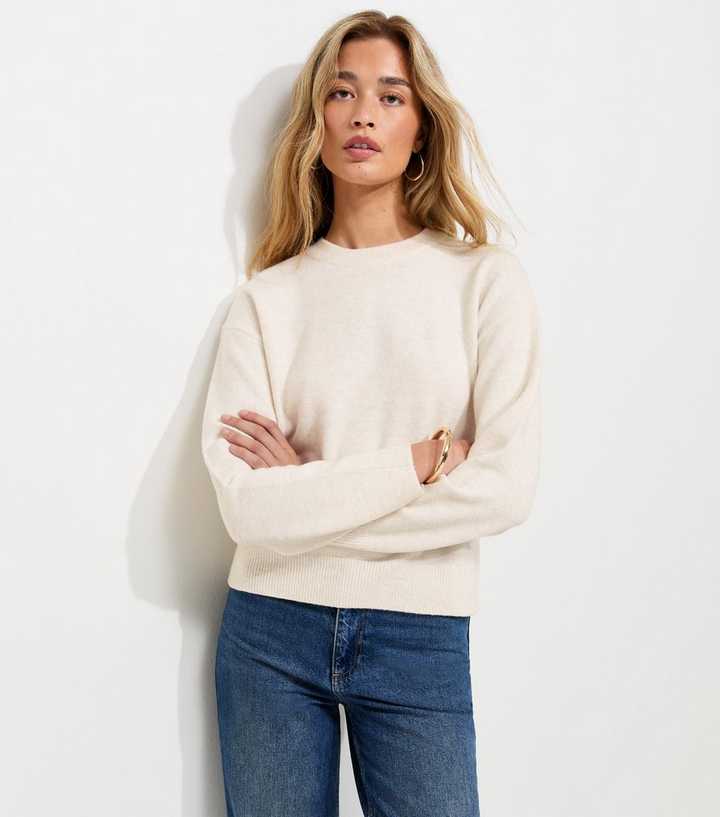 Tall Off White Midweight Crew Neck Jumper