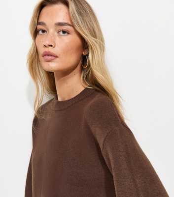 Tall Brown Midweight Crew Neck Jumper