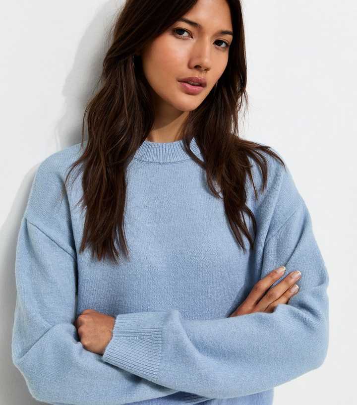 Light Blue Midweight Crew Neck Jumper