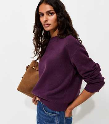 Bright Purple Midweight Crew Neck Jumper