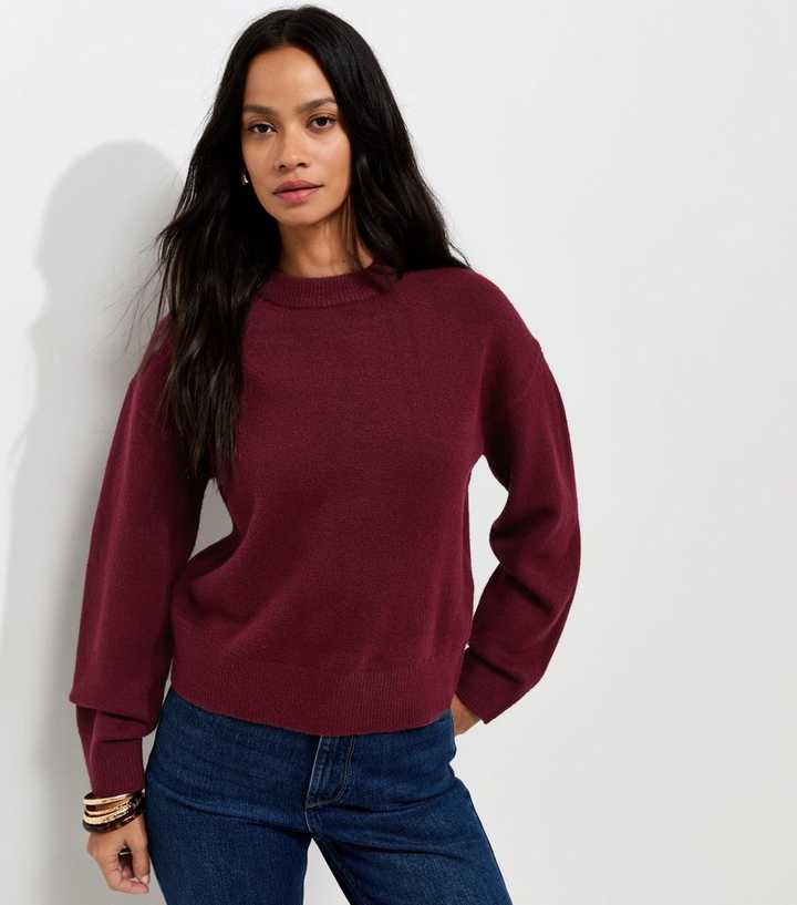 Dark Burgundy Midweight Crew Neck Jumper
