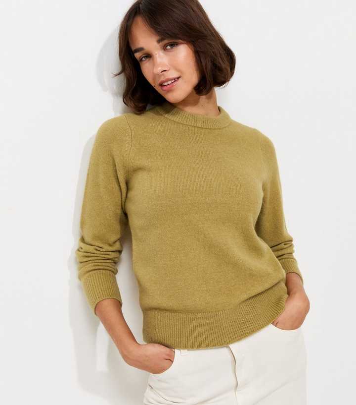 Light Green Knitted Crew Neck Jumper