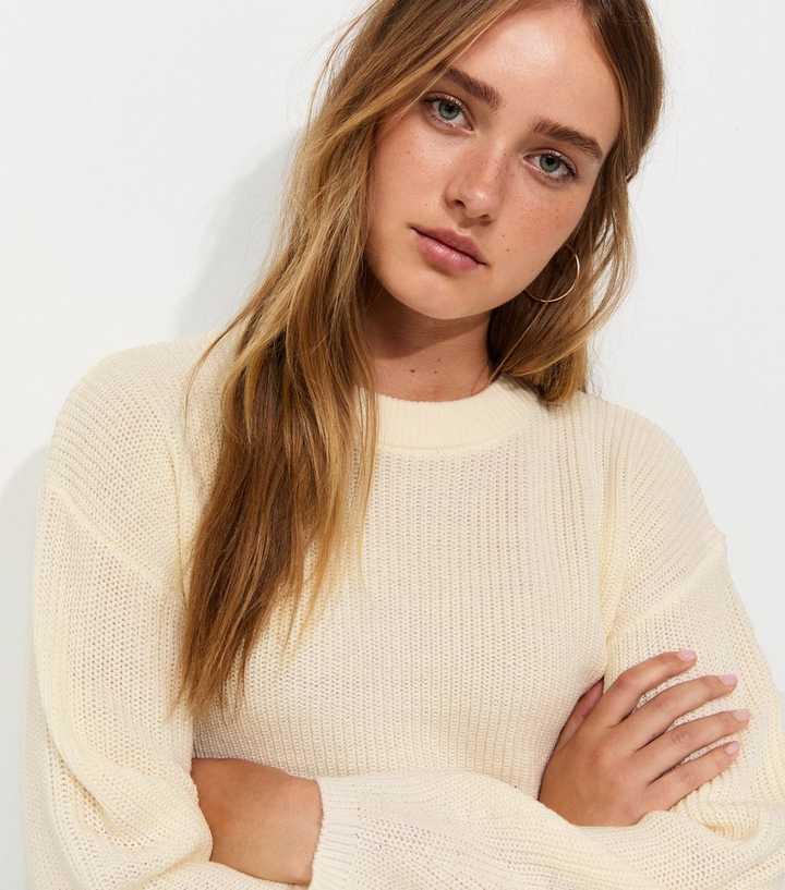 Cream Ribbed Knit Jumper