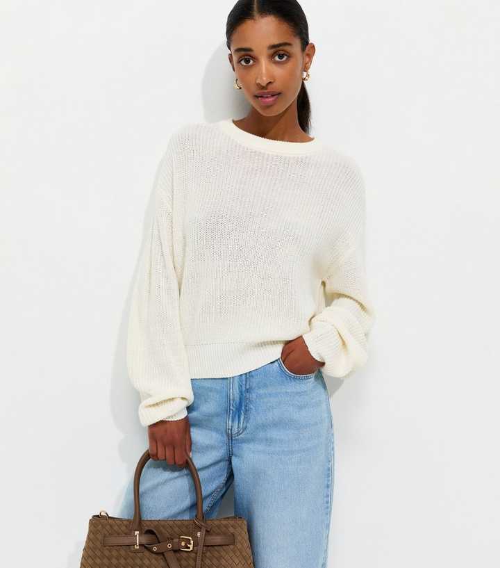 Cream Ribbed Knit Meet The Jean Jumper