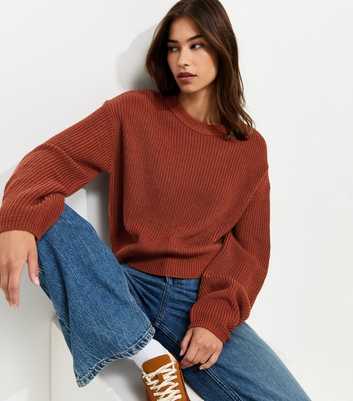 Rust Ribbed Knit Meet The Jean Jumper