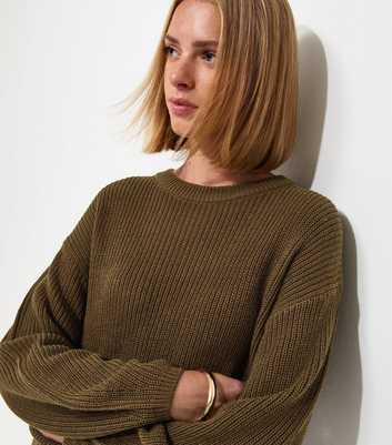 Dark Khaki Ribbed Knit Meet The Jean Jumper
