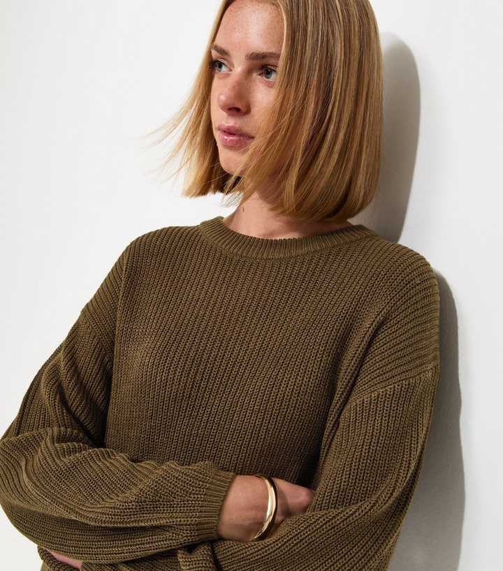 Dark Khaki Ribbed Knit Meet The Jean Jumper