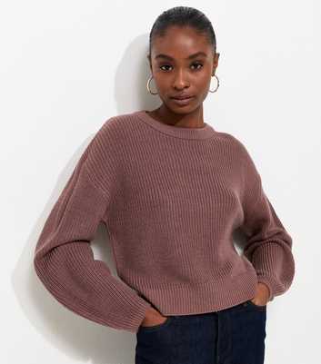 Dark Pink Ribbed Knit Meet The Jean Jumper