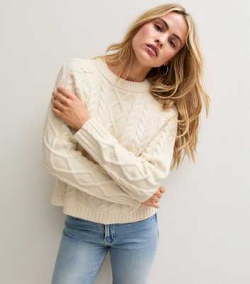Cream Cable Knit Raglan Sleeve Jumper