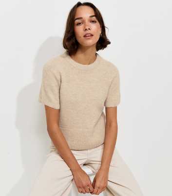 Oatmeal Brushed Knit T-Shirt