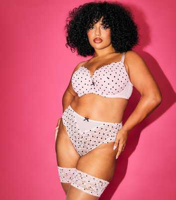 Ann Summers Light Pink Spotty Lace Brazilian Briefs