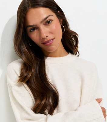 Petite Off White Midweight Crew Neck Jumper