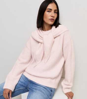 Light Pink Knit Scarf Jumper