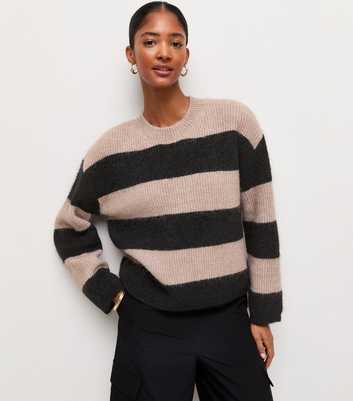 Black Wide Stripe Knit Jumper