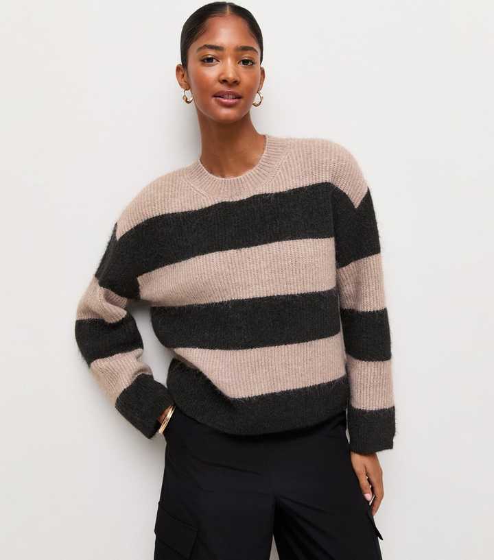 Black Wide Stripe Knit Jumper