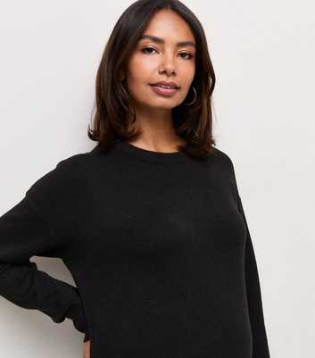 Maternity Black Knitted Side Split Jumper
