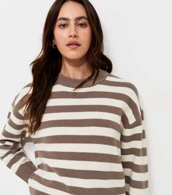 Brown Knitted Narrow Stripe Jumper