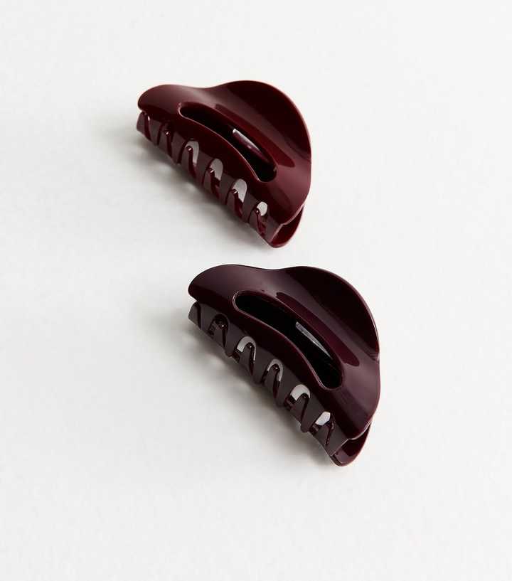 Pack of 2 Brown Curved Hair Claw Clips
