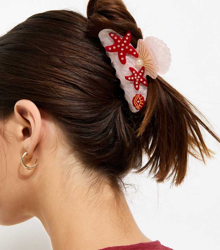 Pink Diamanté Starfish Hair Claw Clip