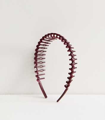 Dark Burgundy Squiggly Comb Headband