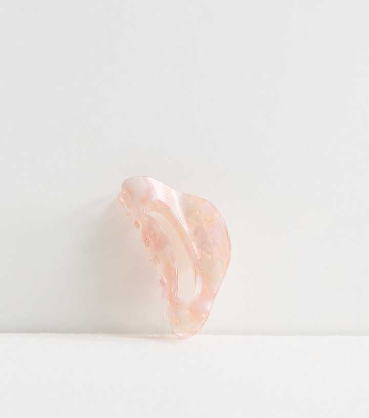 Pink Resin Curved Hair Claw Clip