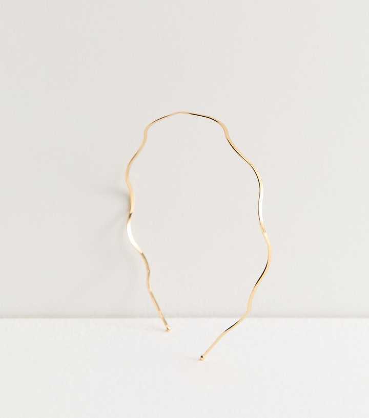Gold Tone Wavey Metal Headband