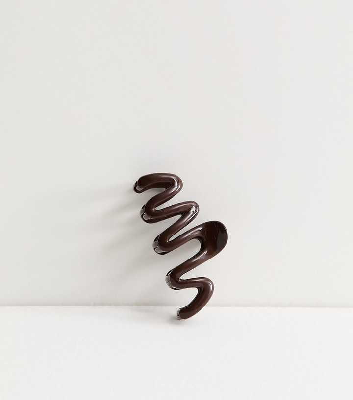 Dark Brown Squiggle Hair Claw Clip