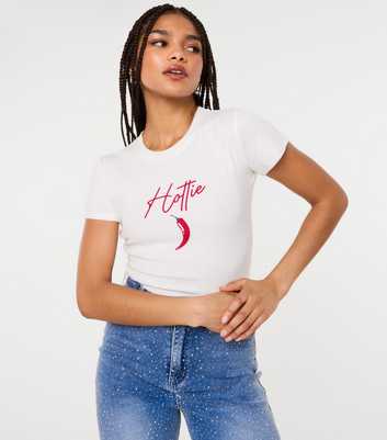 Pink Vanilla White Hottie Chilli Print T-Shirt