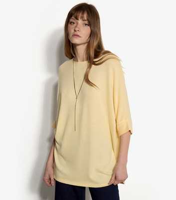 Apricot Yellow Turn Up Cuff Batwing Sleeve Jumper