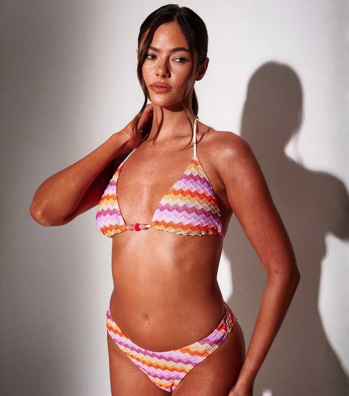 South Beach Multicolour Crochet Knit Bead Bikini Briefs