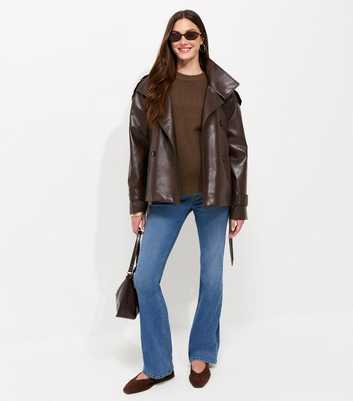 Maternity Brown Midweight Crew Neck Jumper