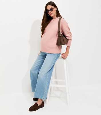 Maternity Light Pink Midweight Crew Neck Jumper