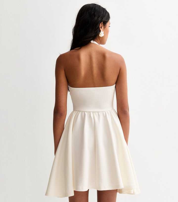 White Halterneck Skater Dress | New Look