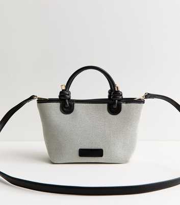 Black Mini Canvas Knot Handle Tote Bag