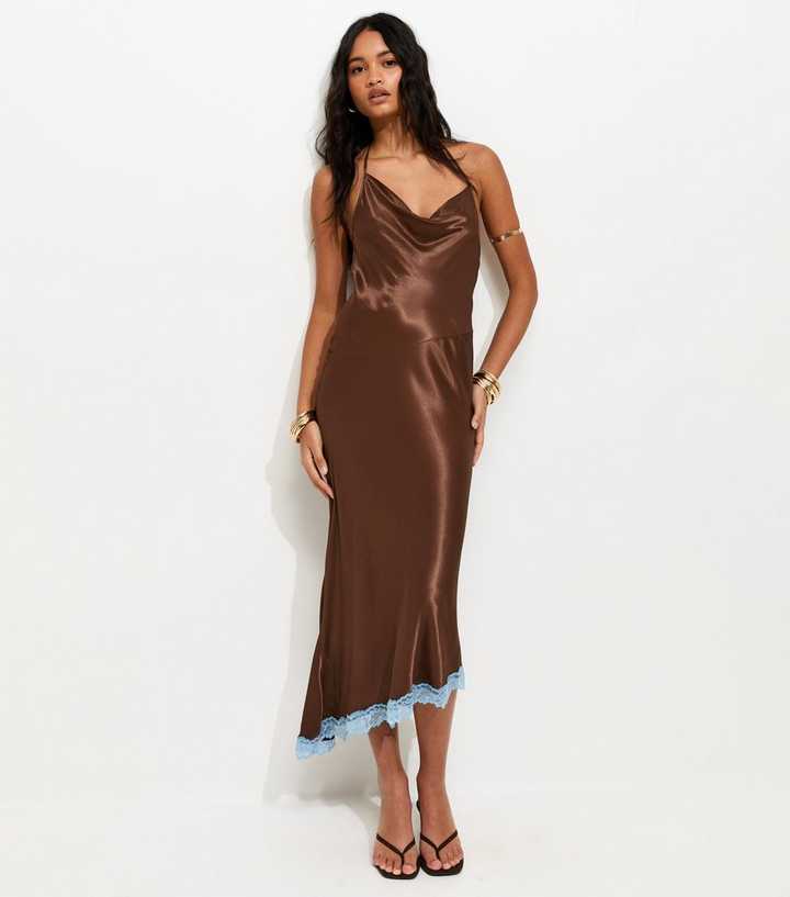 brown flower dress It's All Her Own Brown Multi Floral Print Cotton Maxi Dress main image 1