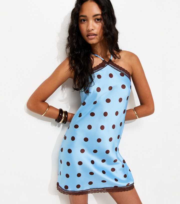 princess polly baby blue dress Retro Polka Dot Dress For Evening
