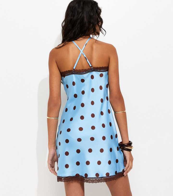 satin blue mini dress Jamie Satin Mini Dress