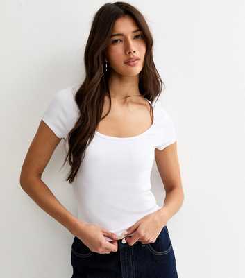 White Scoop Neck Baby Tee T-Shirt