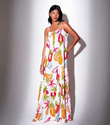 South Beach Multicoloured Fruit Print Strappy Maxi Dress