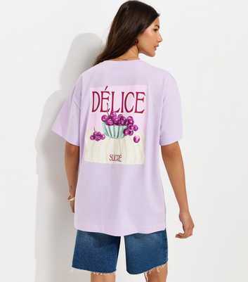 Lilac Cotton Délice Print Oversized T-Shirt
