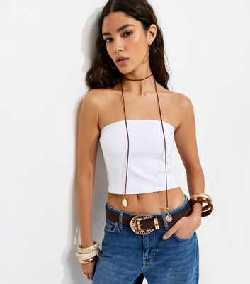 White Jersey Bandeau Top