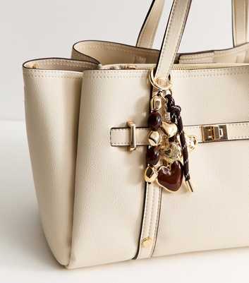 Gold-Tone Brown Enamel Bag Charm